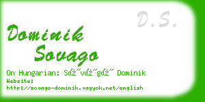 dominik sovago business card